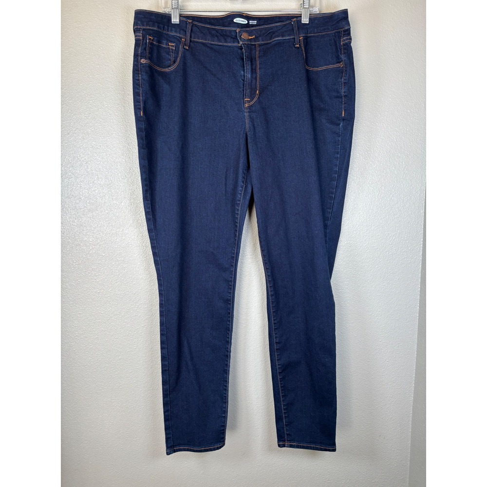 Old Navy Rockstar Super Skinny Jeans Womens 18 Long Dark Wash Indigo Denim Pants